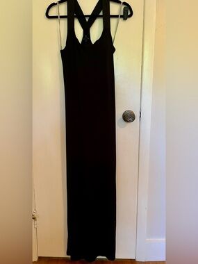 Athleta Women’s Black Racerback Maxi Dress sz XS Built in Bra